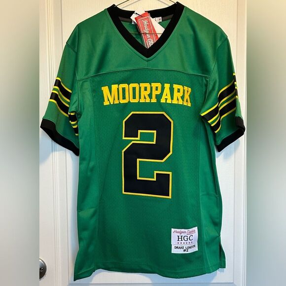 DRAKE LONDON MOORPARK HIGH SCHOOL FOOTBALL JERSEY (GREEN) - Size Small - NWT - Picture 1 of 6